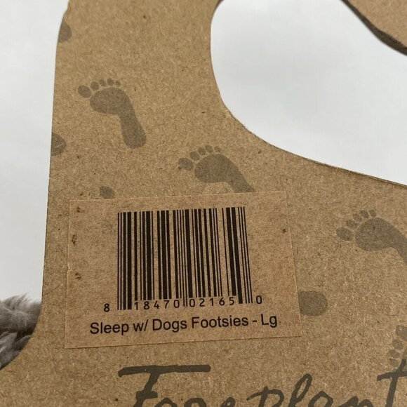 Faceplant Dreams Paw Print Footsies Slippers Size Large NEW - Picture 6 of 6